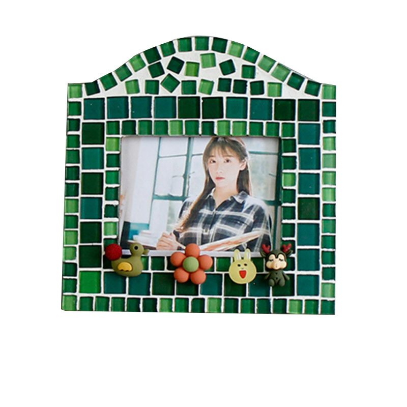 Ins Wood Mosaic DIY Photo Frame، Ceramic Decoration Home Decoration Souvenil، Family Handcraft Kits، Modern Design and Shape، With Flowers Patch، Best Seller